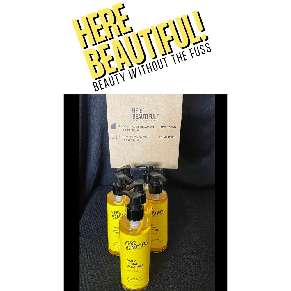 Here Beautiful Daily Facial Cleanser with Vitamin C 8oz Set of 6 HB1001 New